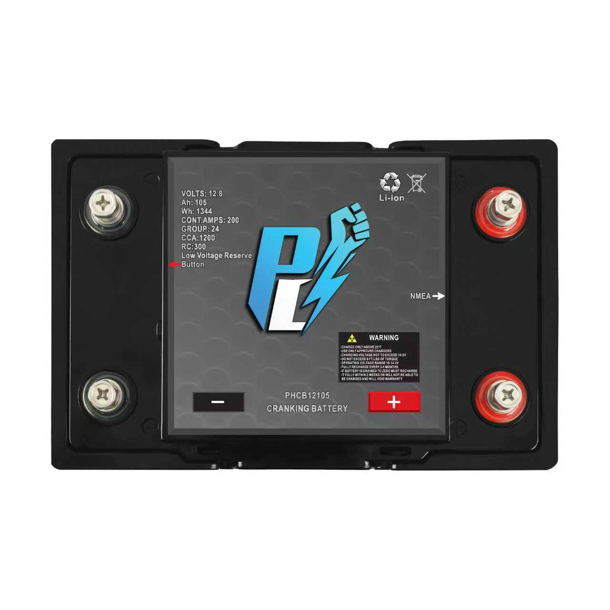 PowerHouse Lithium 12V 105Ah Cranking Battery with Emergency Start - Dual Purpose
