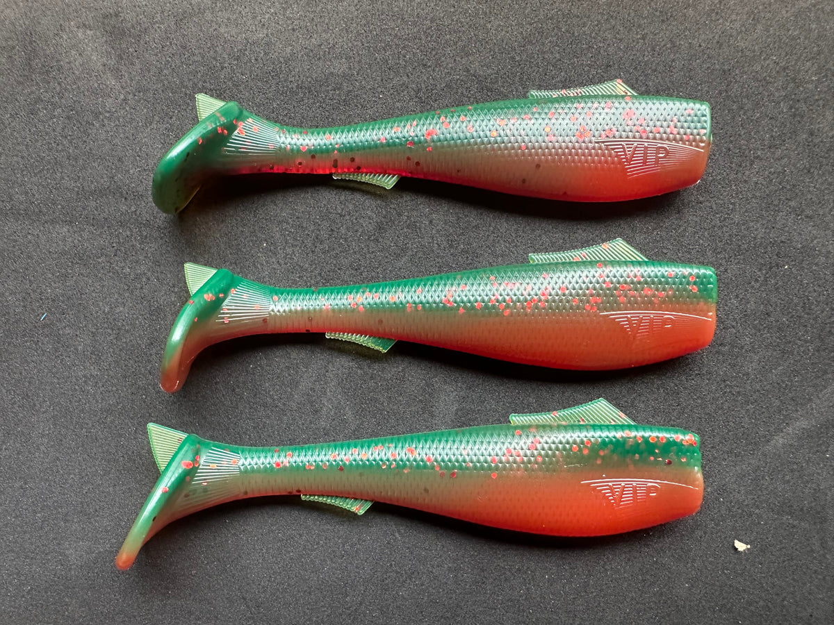 4.5” VIP “Motor Oil and Red” Swim Bait (Single Bait)