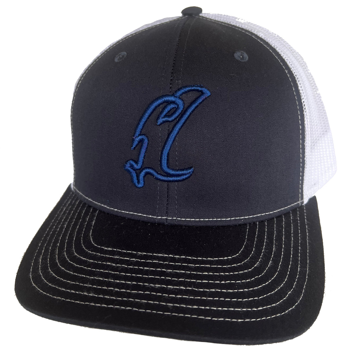 "Vic" Outline Navy/White Adjustable Hat