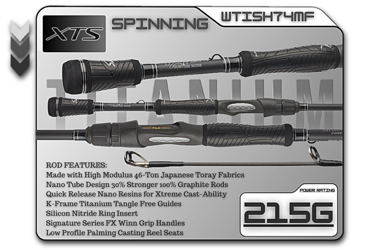 WTISH74MF 7'4" Medium Fast Spinning Rod **TITANIUM SERIES**