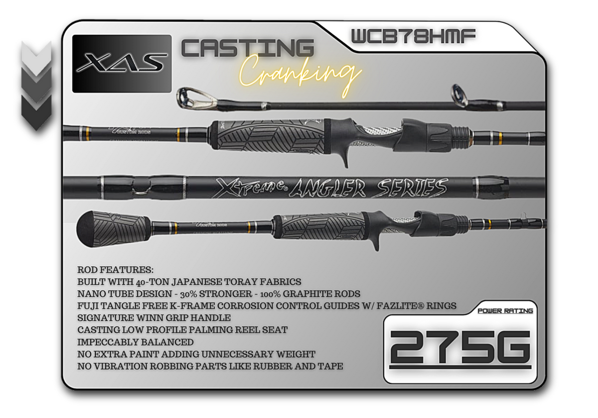 Fish Xtreme 7'8" Heavy Mod-Fast Cranking Rod – WCB78HMF