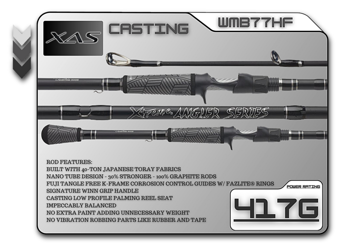 Fish Xtreme Legacy 7'7" Heavy Fast Casting Rod – WMB77HF