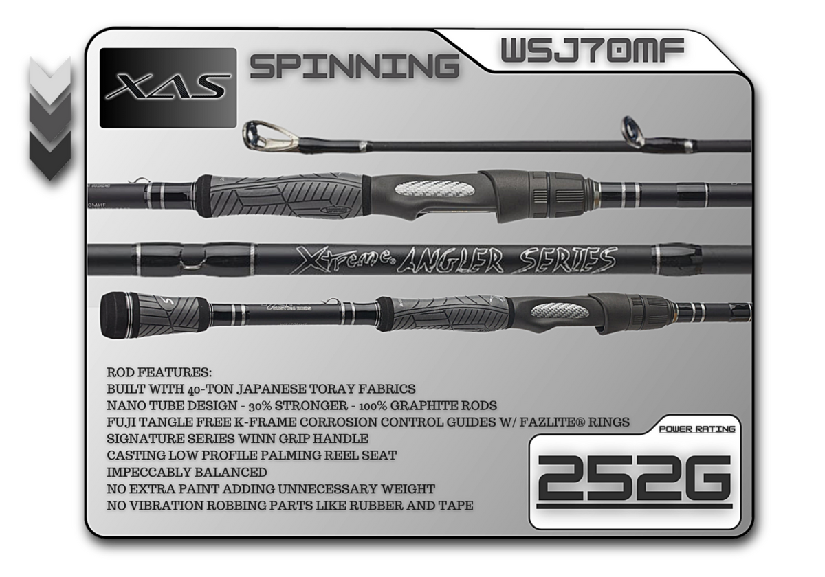 Fish Xtreme WSJ70MF Legacy 7'0" Medium Fast Spinning Rod