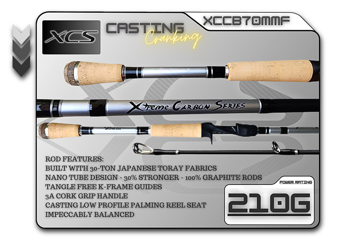 Fish Xtreme 7' Medium Mod-Fast Cranking Rod – XCCB70MMF