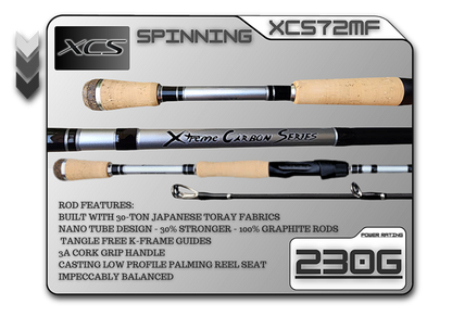 Fish Xtreme XCS72MF 7'2" Medium Fast Spinning Rod