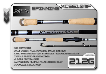 Fish Xtreme XCS610MF 6'10" Medium Fast Spinning Rod