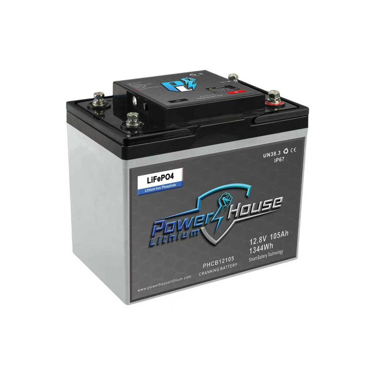 PowerHouse Lithium 12V 105Ah Cranking Battery with Emergency Start - Dual Purpose