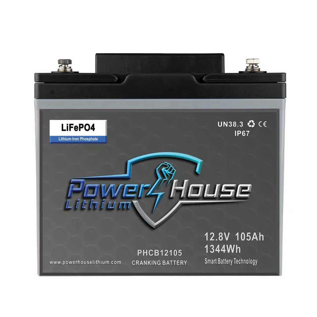PowerHouse Lithium 12V 105Ah Cranking Battery with Emergency Start - Dual Purpose