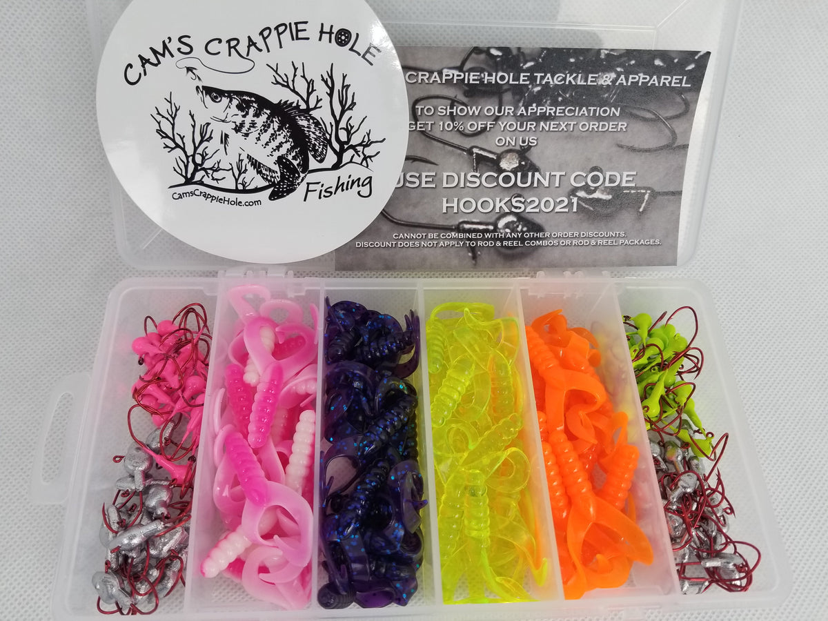 Cam's Double-Tailed Shad Crappie Tackle Kit – 120 Pieces