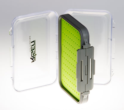 Waterproof fly boxes with green silicone insert