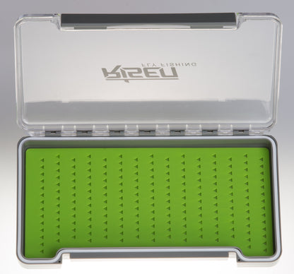 Waterproof fly boxes with green silicone insert