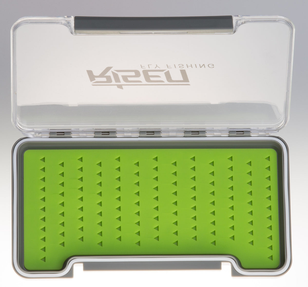 Waterproof fly boxes with green silicone insert