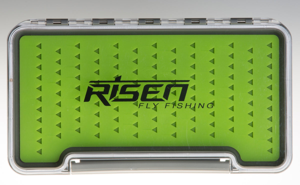 Waterproof fly boxes with green silicone insert