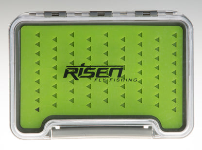 Waterproof fly boxes with green silicone insert