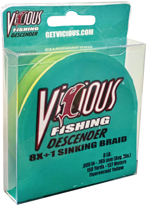 Vicious Descender Sinking Yellow Braid - 8 Lb Test