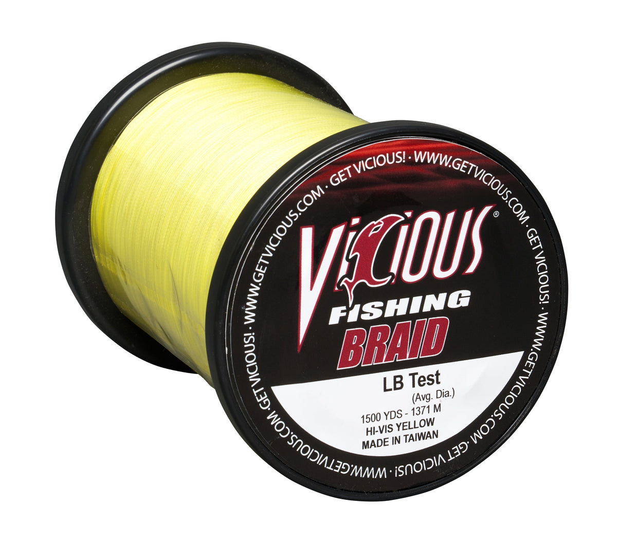 Vicious Standard Yellow Braid - 120 Lb Test
