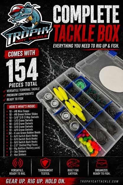 Complete Catfish Terminal Tackle Box | Trophy Cat Tackle