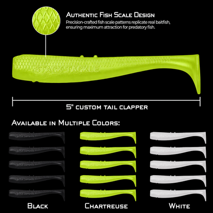 Stack Tackle 5" Tail Clapper Paddle Tail Swimbait