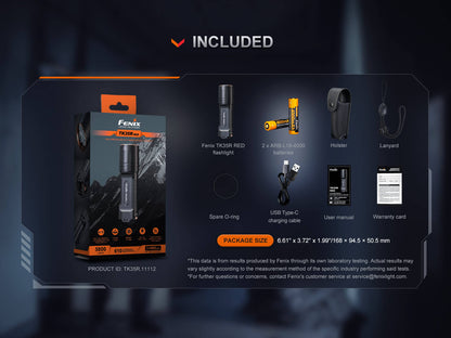 Fenix TK35R UV Light Rechargeable High-Performance Tactical Flashlight
