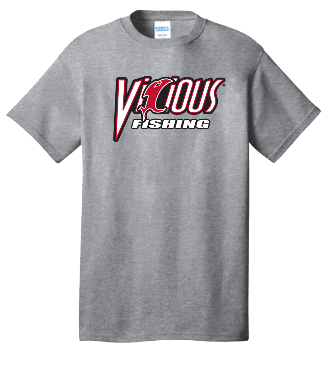Vicious Fishing Logo Tee - Classic Grey