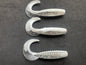 4" "White/Silver" Curly Tail (12 Pack)