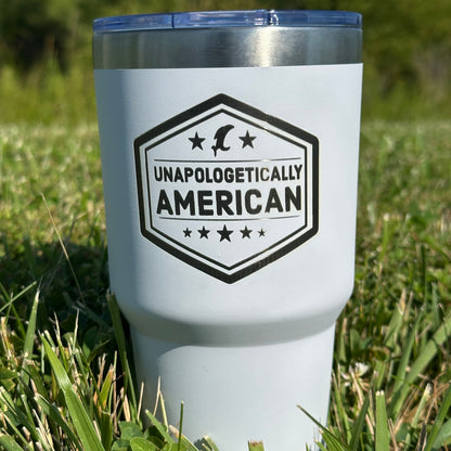 Unapologetically American 30oz White Tumbler w/ Straw