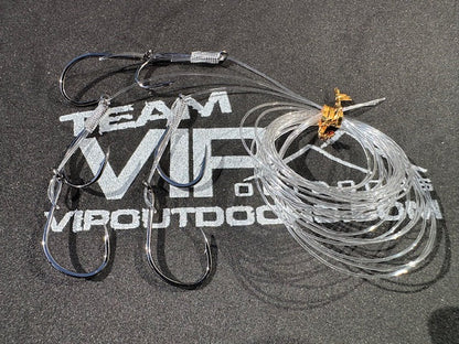 4/0, #40 Salmon, BKK Bare Hook Soft Spinner/Hard Bait Leaders (3 pack)