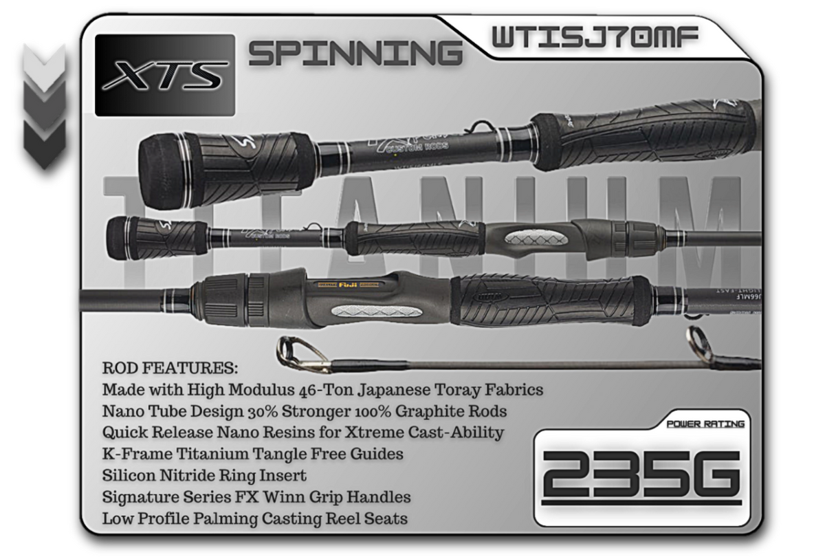 Fish Xtreme WTISJ70MF Titanium Series 7' Medium Fast Spinning Rod