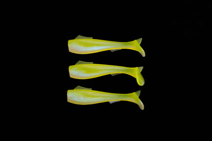 3.5” VIP “Chartreuse/Pearl” Swim Bait (Single Bait)
