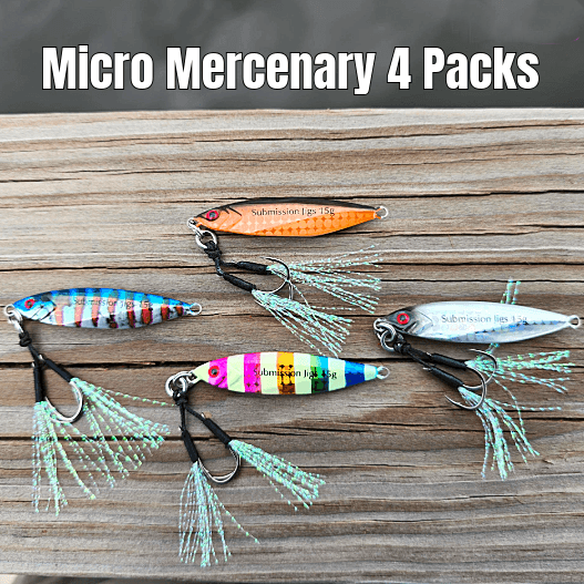 Submission Sumo & Mercenary Micro Slow Pitch Jigs 4-Pack – 10g & 15g