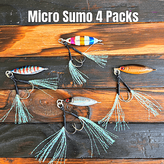 Submission Sumo & Mercenary Micro Slow Pitch Jigs 4-Pack – 10g & 15g
