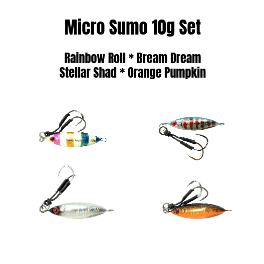 Submission Sumo & Mercenary Micro Slow Pitch Jigs 4-Pack – 10g & 15g