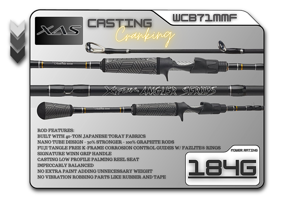 Fish Xtreme 7'1" Medium Mod-Fast Cranking Rod – WCB71MMF
