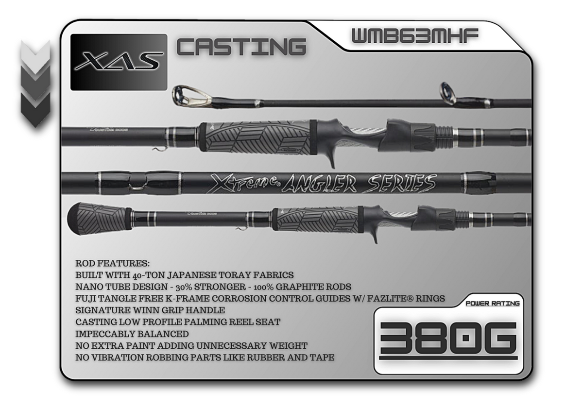 Fish Xtreme Legacy 6'3" Medium Heavy Fast Casting Rod – WMB63MHF