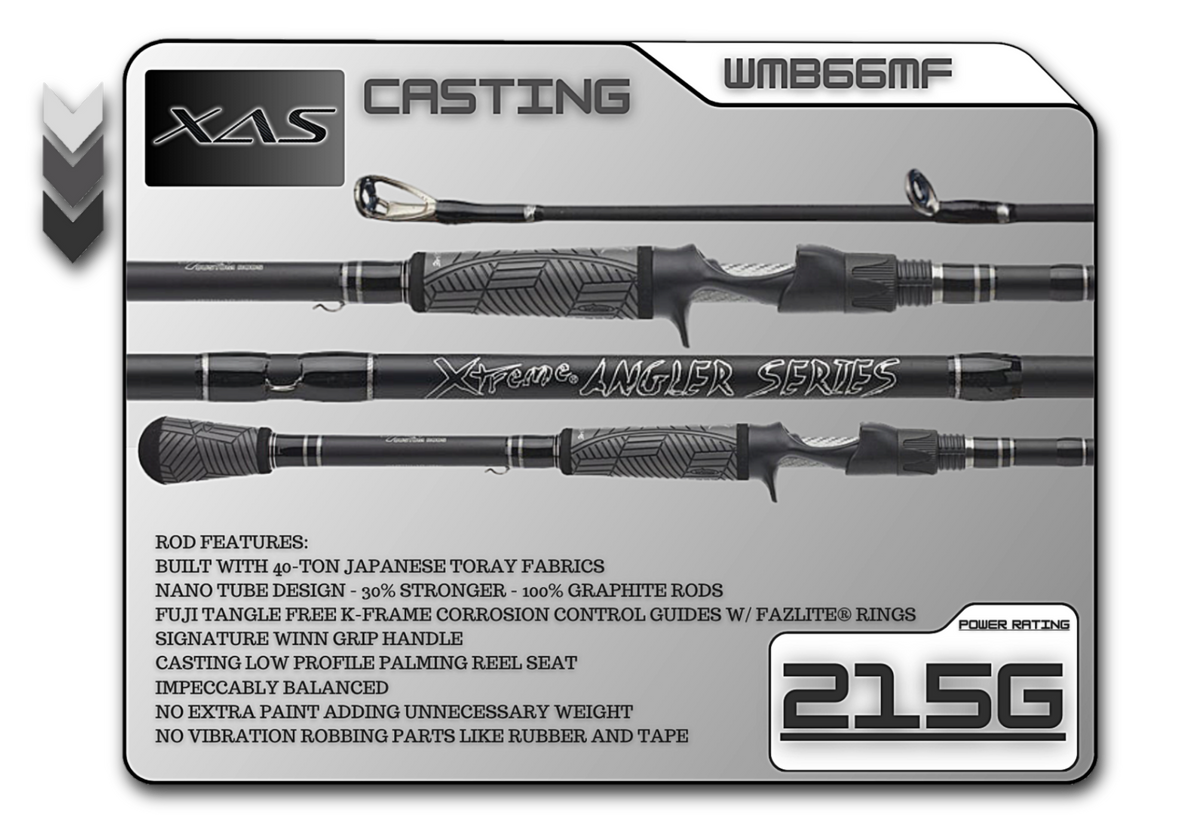 Fish Xtreme Legacy 6'6" Medium Fast Casting Rod – WMB66MF