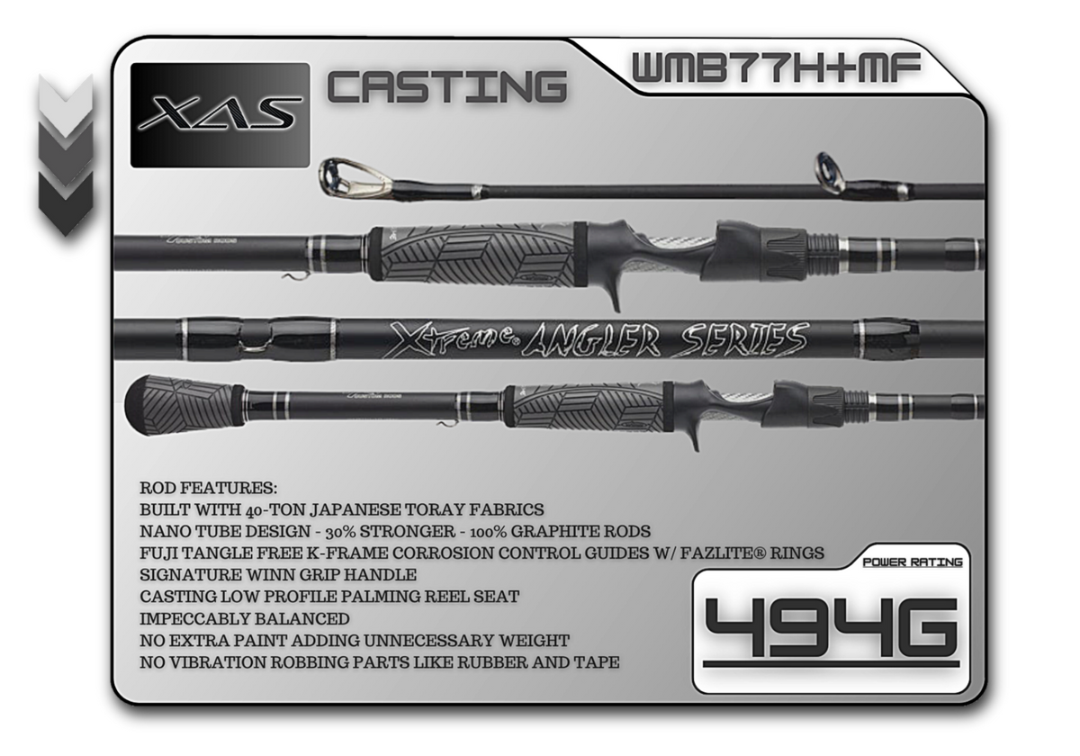 Fish Xtreme Legacy 7'7" Heavy Plus Mod-Fast Casting Rod – WMB77H+MF